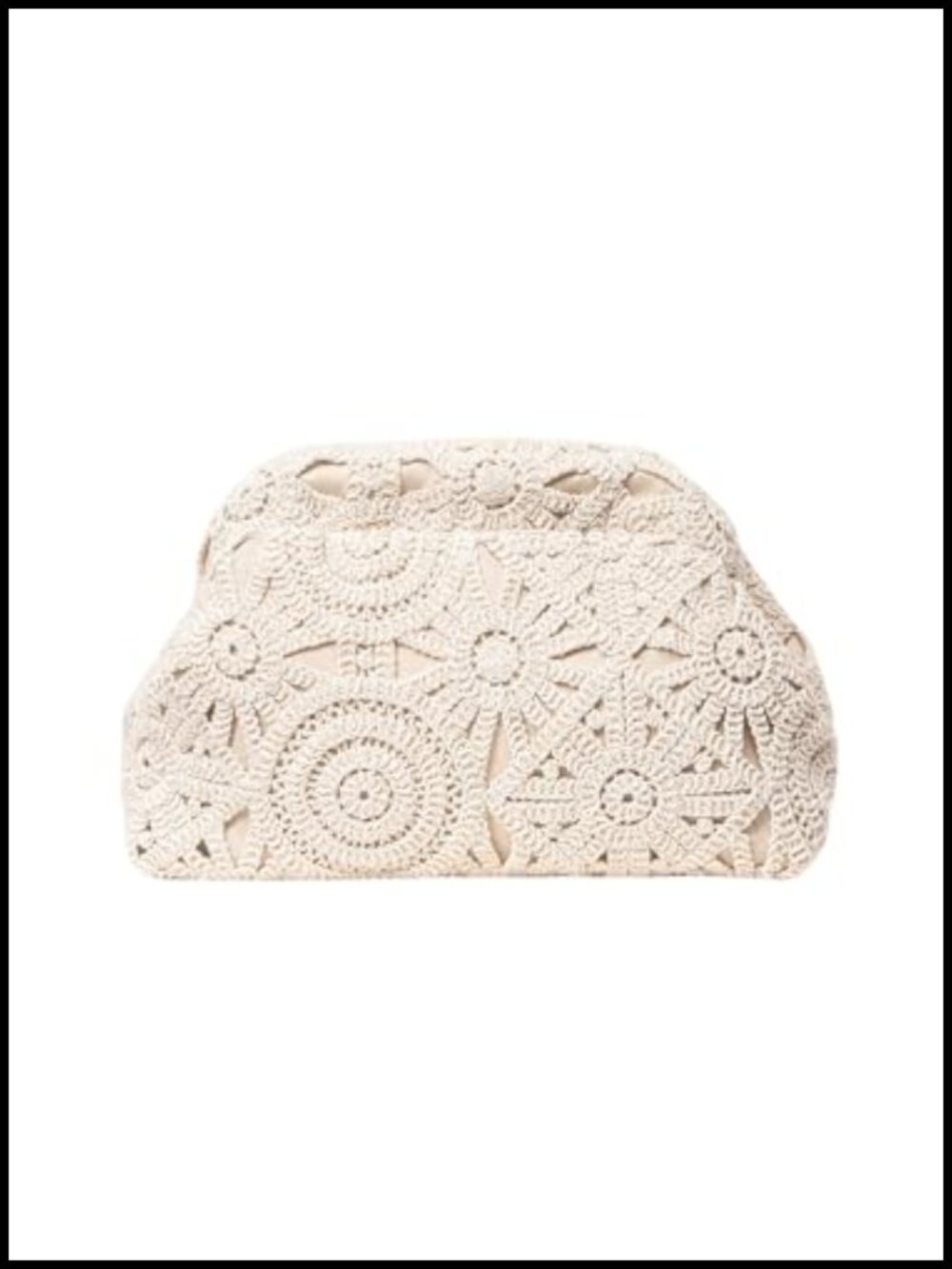Crochet Dumpling Clutch Purse Woven Knit Evening Beach Bag Handbag